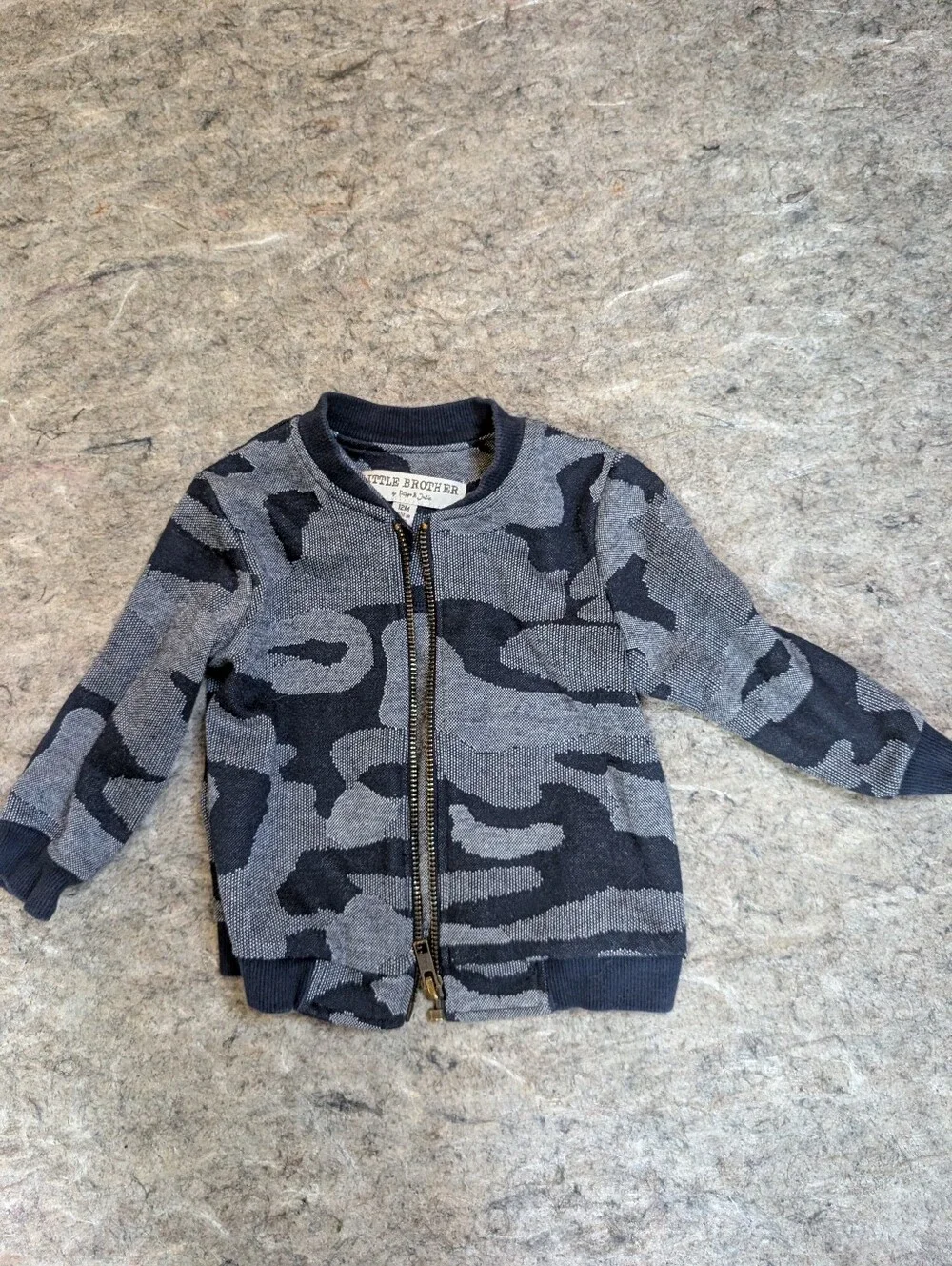 Kids' Gray Camo Zip Jacket